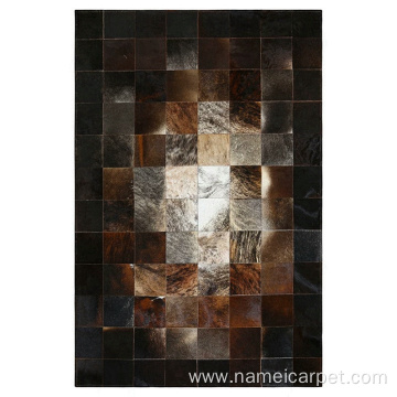 Luxury cowhide patchwork leather rugs